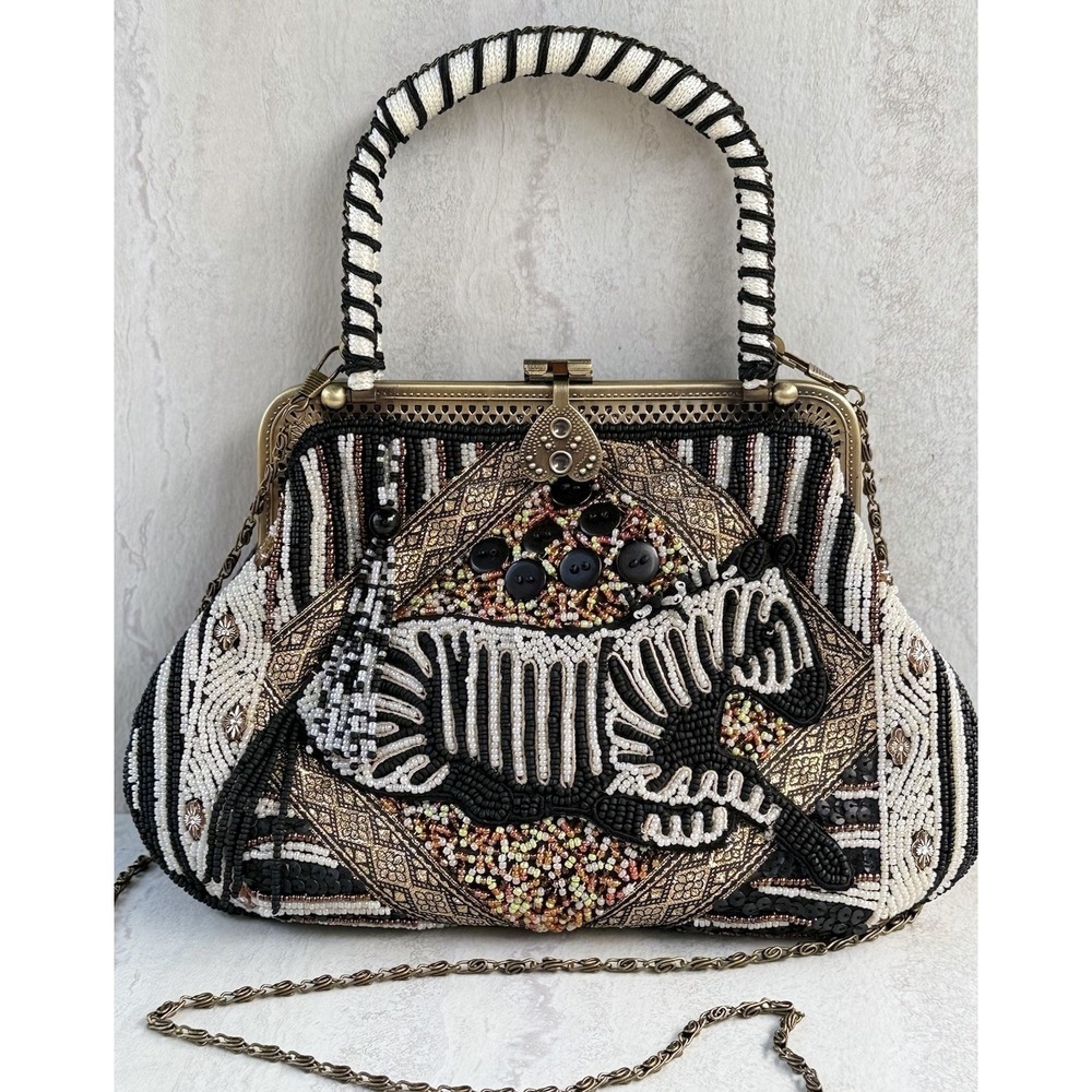Vtg New Beaded Zebra Handbag Purse Coldwater Creek Mint Condition Never Used 666